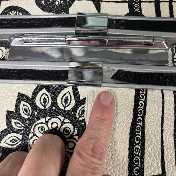 Vintage Marimekko Samsonite Fashionair Traincase Black Floral Luggage Suitcase - Picture 4 of 10